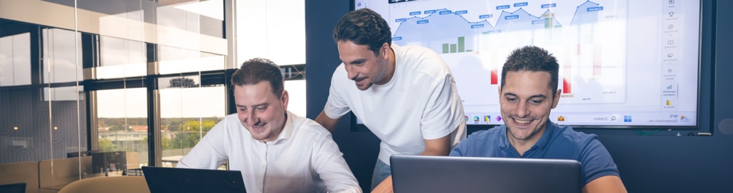 Een werksessie over rapportage met een klantteam